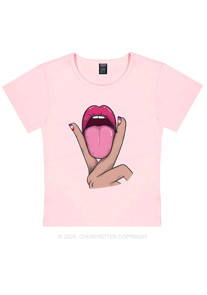 Lesbian Kissing Pride Y2K Baby Tee Cherrykitten