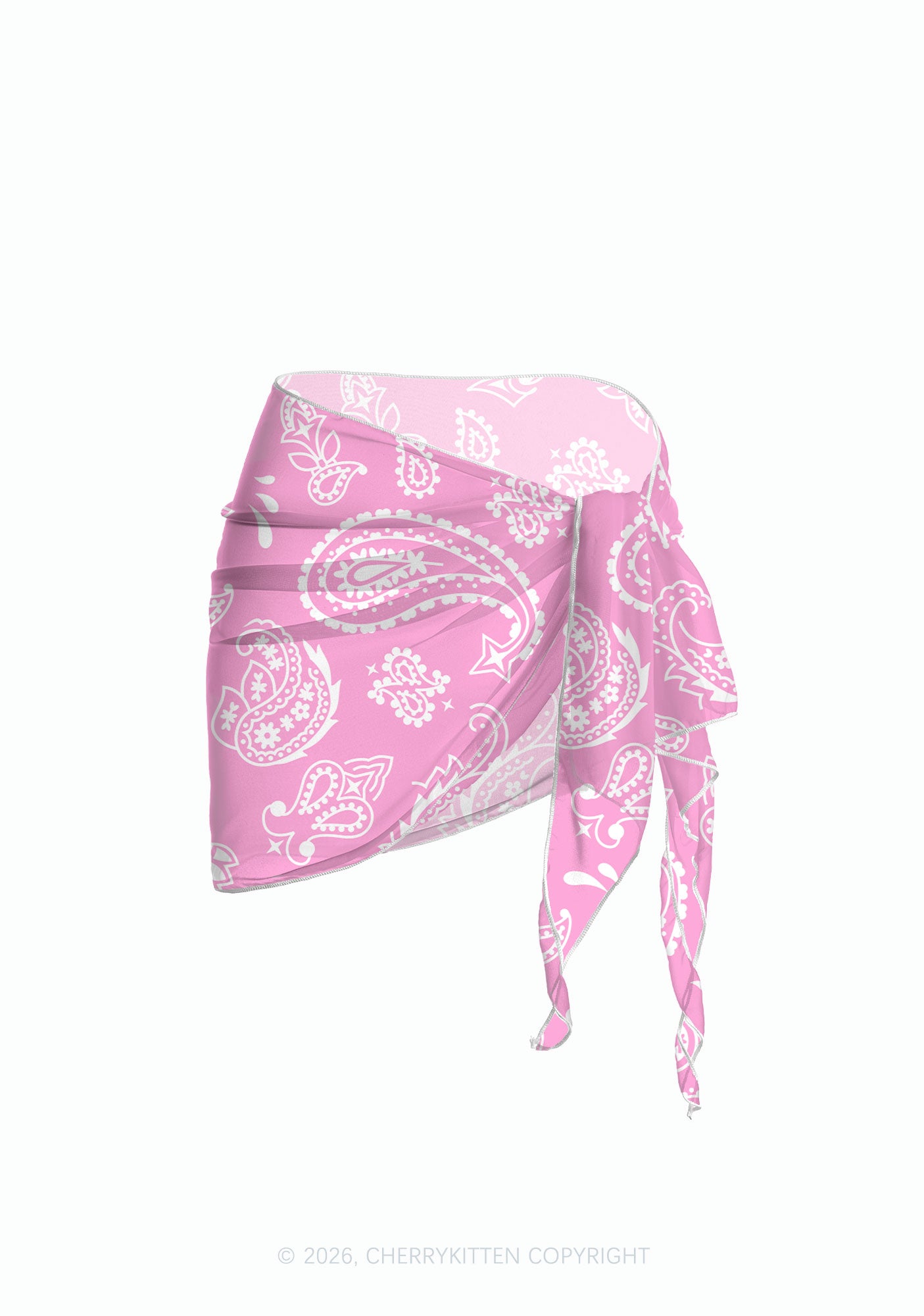 Pink Paisley Y2K Print Bikini Set Cherrykitten