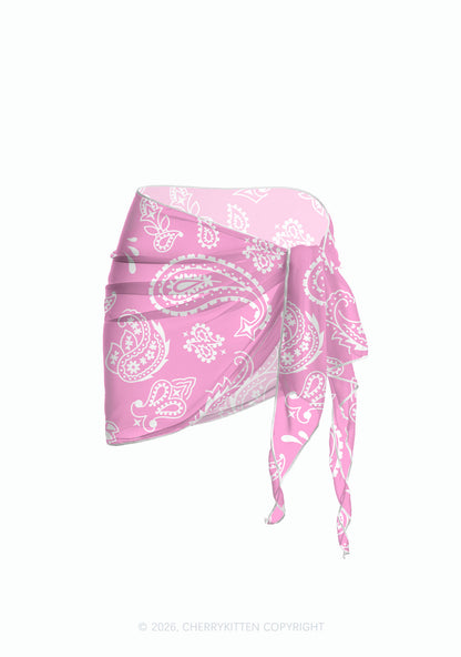Pink Paisley Y2K Print Bikini Set Cherrykitten