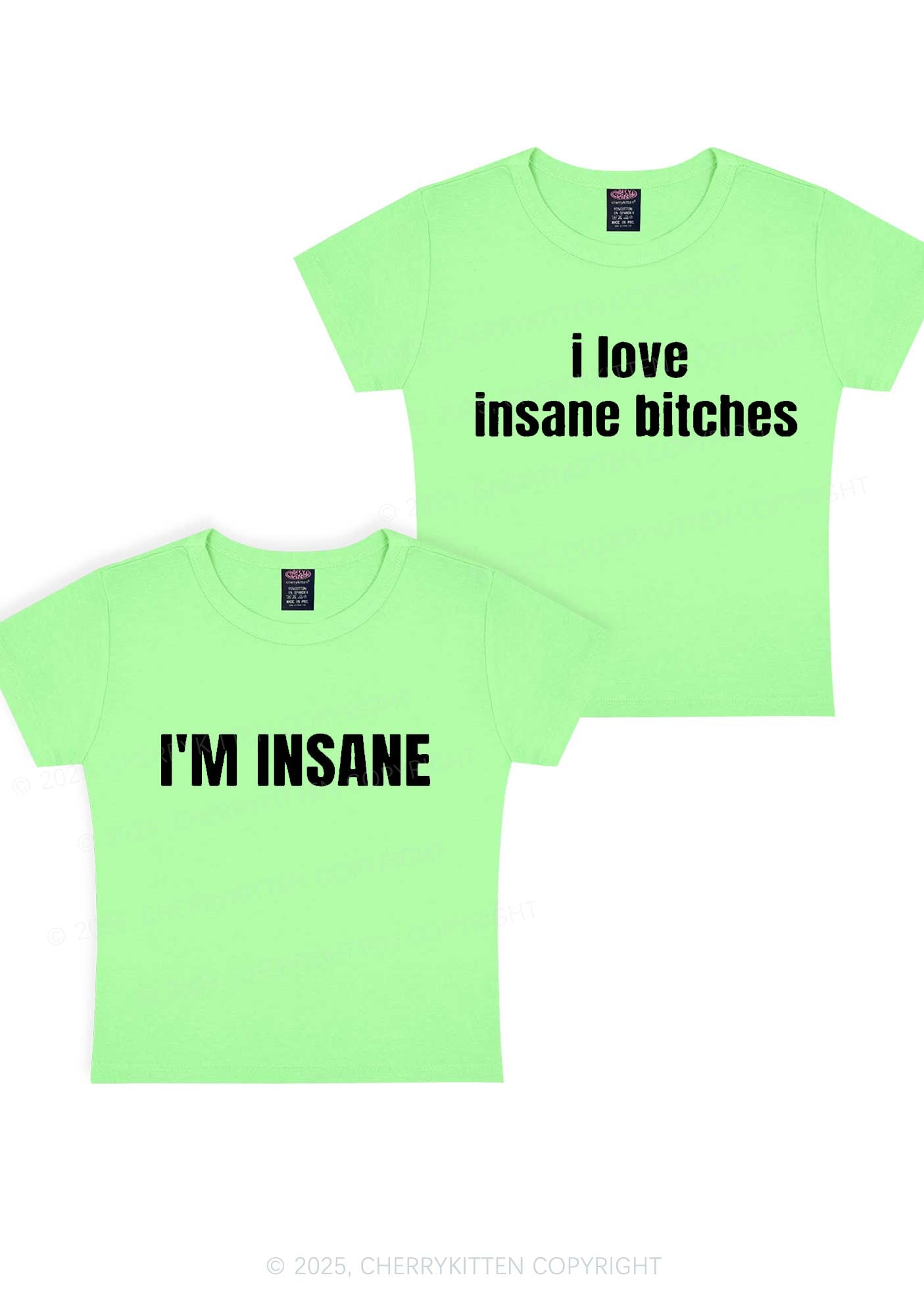 I Love Insane Y2K Valentine's Day Baby Tee Cherrykitten