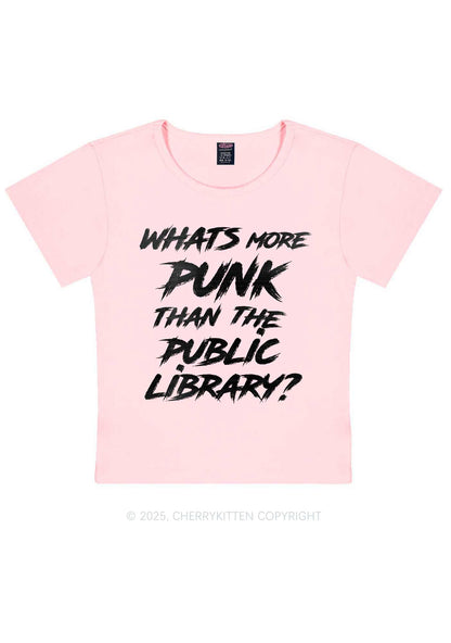 Punk Than Public Library Y2K Baby Tee Cherrykitten