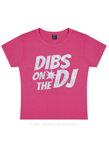 Glitter Dibs On The DJ Y2K Baby Tee Cherrykitten