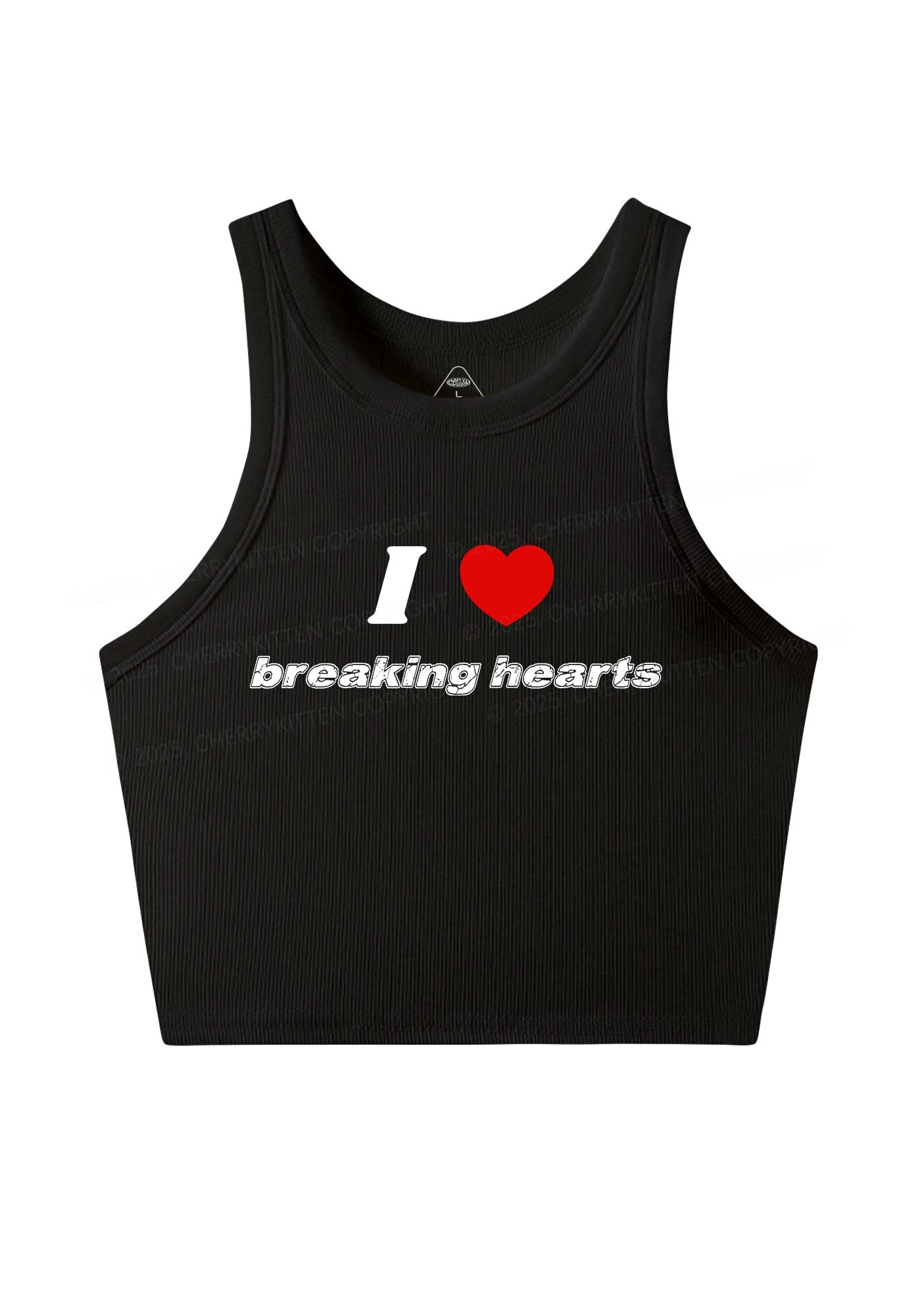 I Love Breaking Hearts Y2K Crop Tank Top Cherrykitten