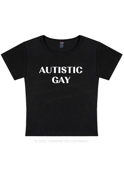 Autistic Gay Pride Y2K Baby Tee Cherrykitten