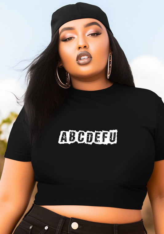 Curvy ABCDEFU Baby Tee