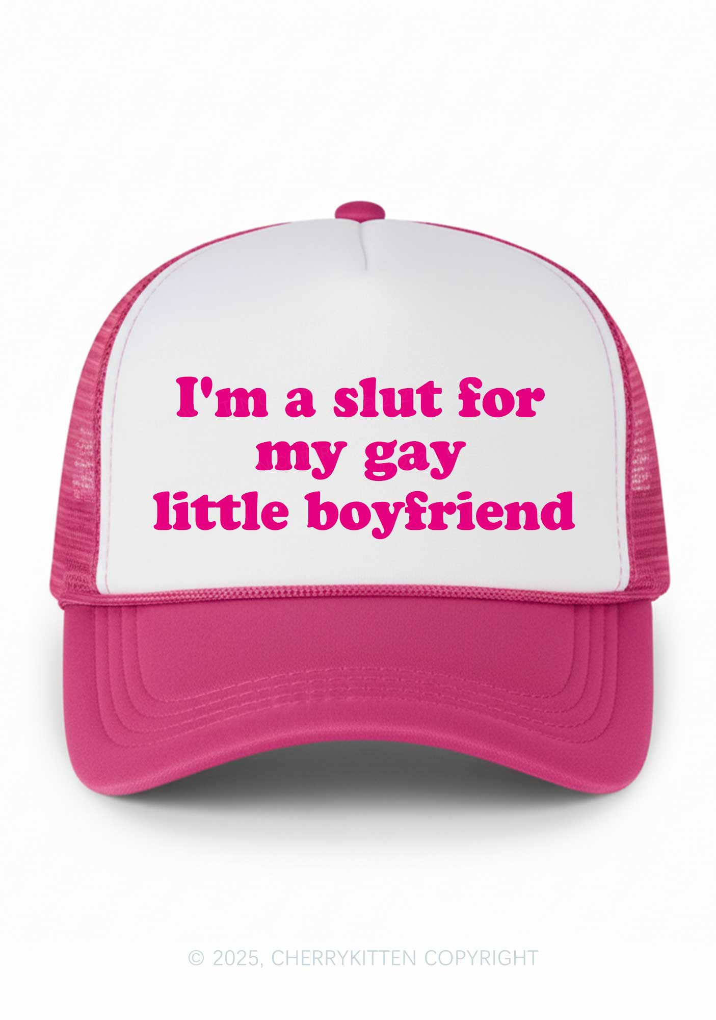 Slxt For My Gay BF Valentine's Day Y2K Colorblock Trucker Hat Cherrykitten