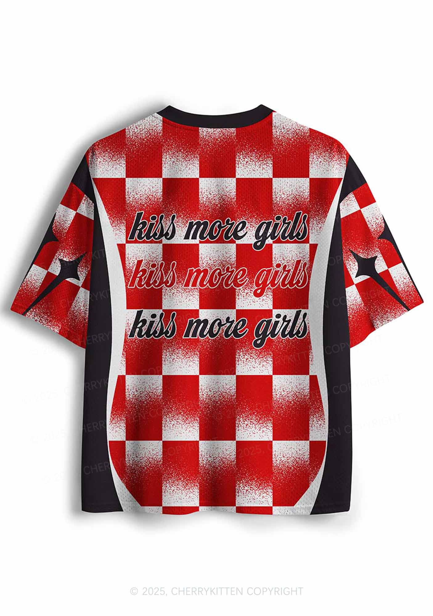 Custom Red Kiss More Girls Pride Y2K Sport Jersey Shirts Cherrykitten