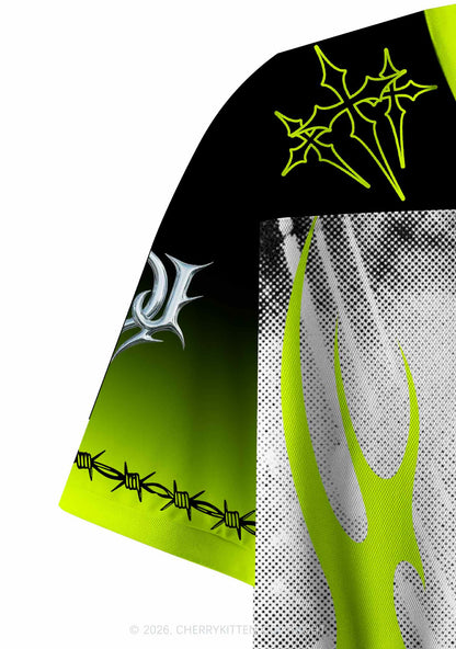 DJ Nun Y2K Crop Sport Jersey Shirts Cherrykitten