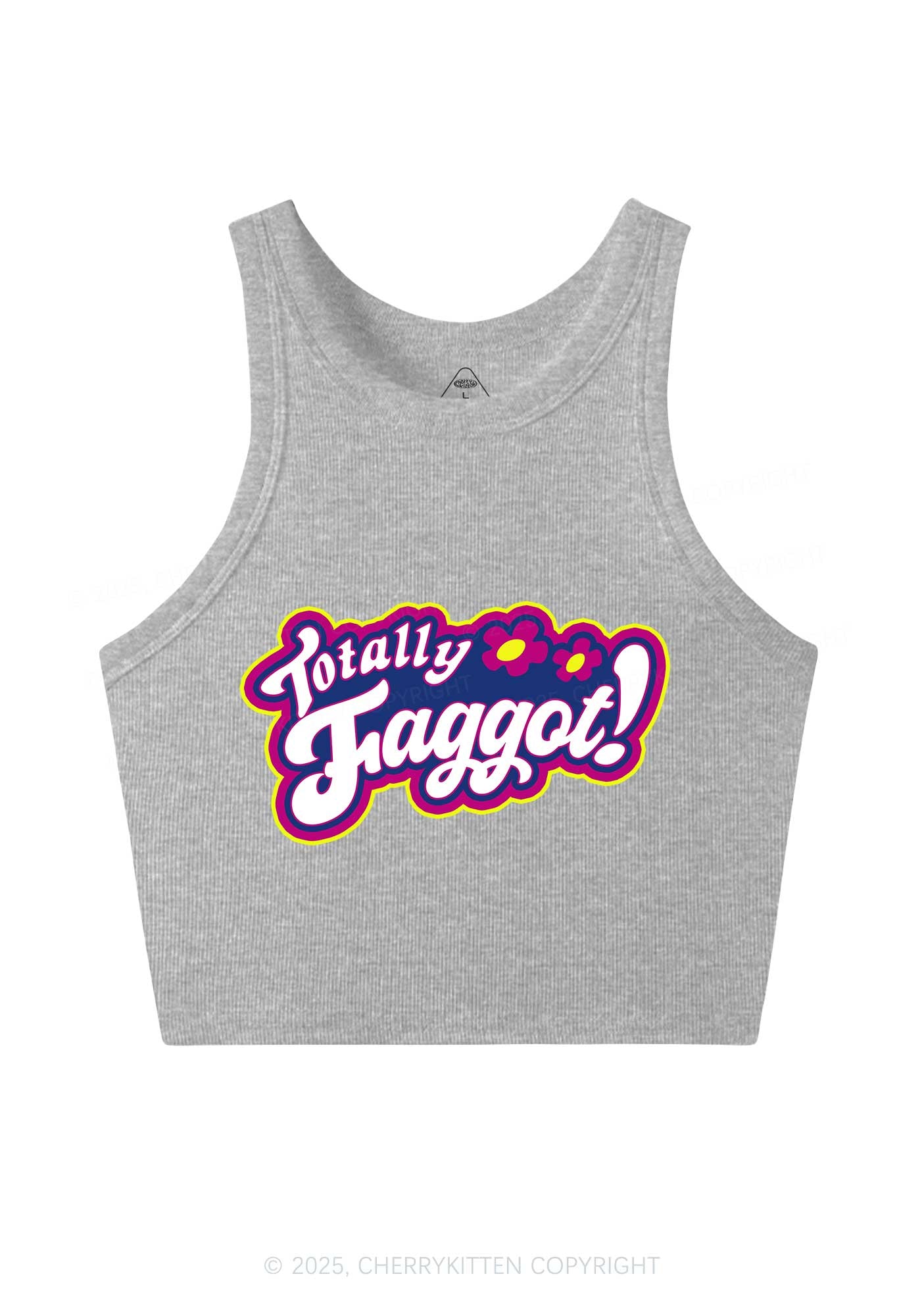 Totally Faggot Pride Y2K Crop Tank Top Cherrykitten