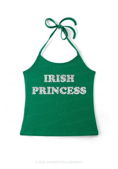 Glitter Irish Princess St Patricks Y2K Halter Neck Cami Cherrykitten