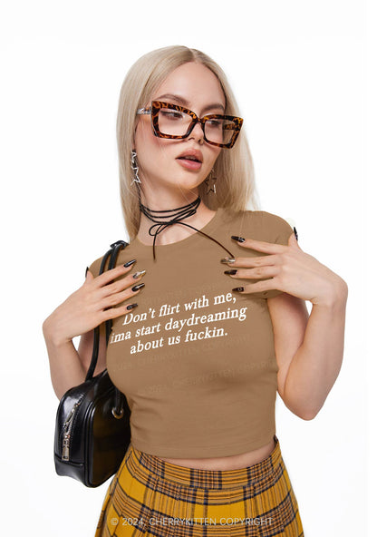 Don't Flirt With Me Y2K Baby Tee Cherrykitten