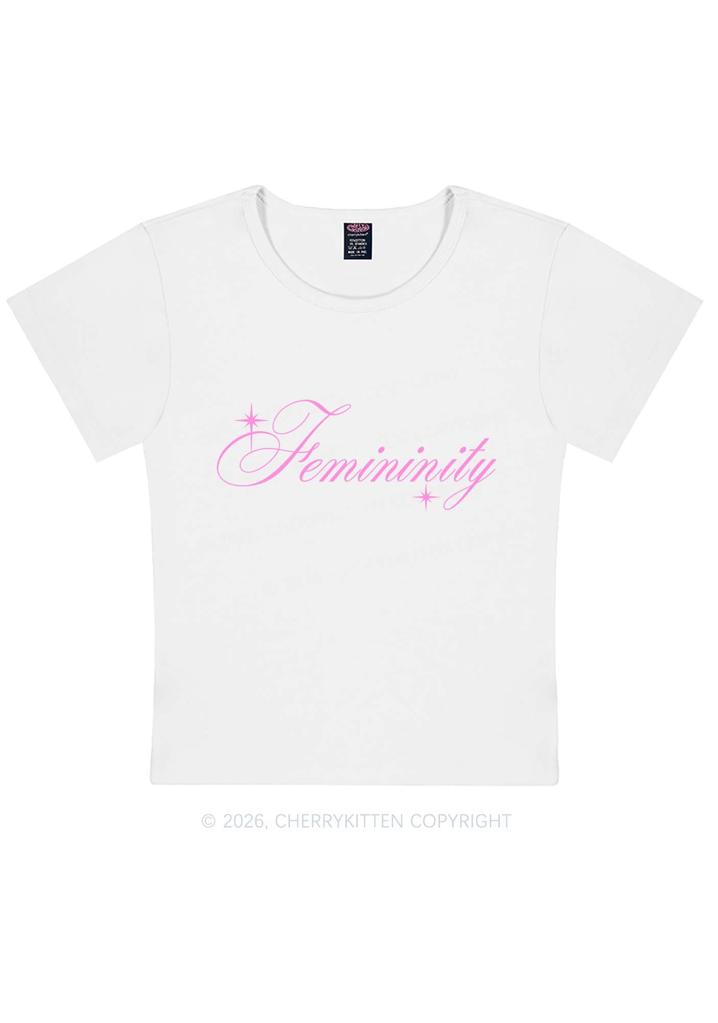 Femininity Pride Y2K Baby Tee Cherrykitten