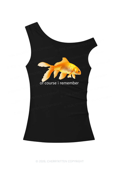 I Remember Goldfish Y2K Off Shoulder Tank Top Cherrykitten