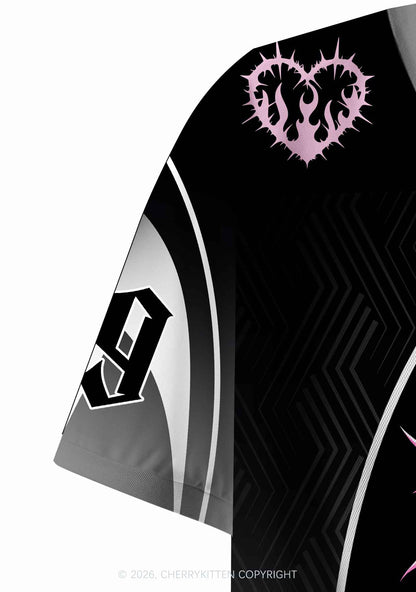 Masc Princess Dark Skull Pride Y2K Crop Sport Jersey Shirts Cherrykitten