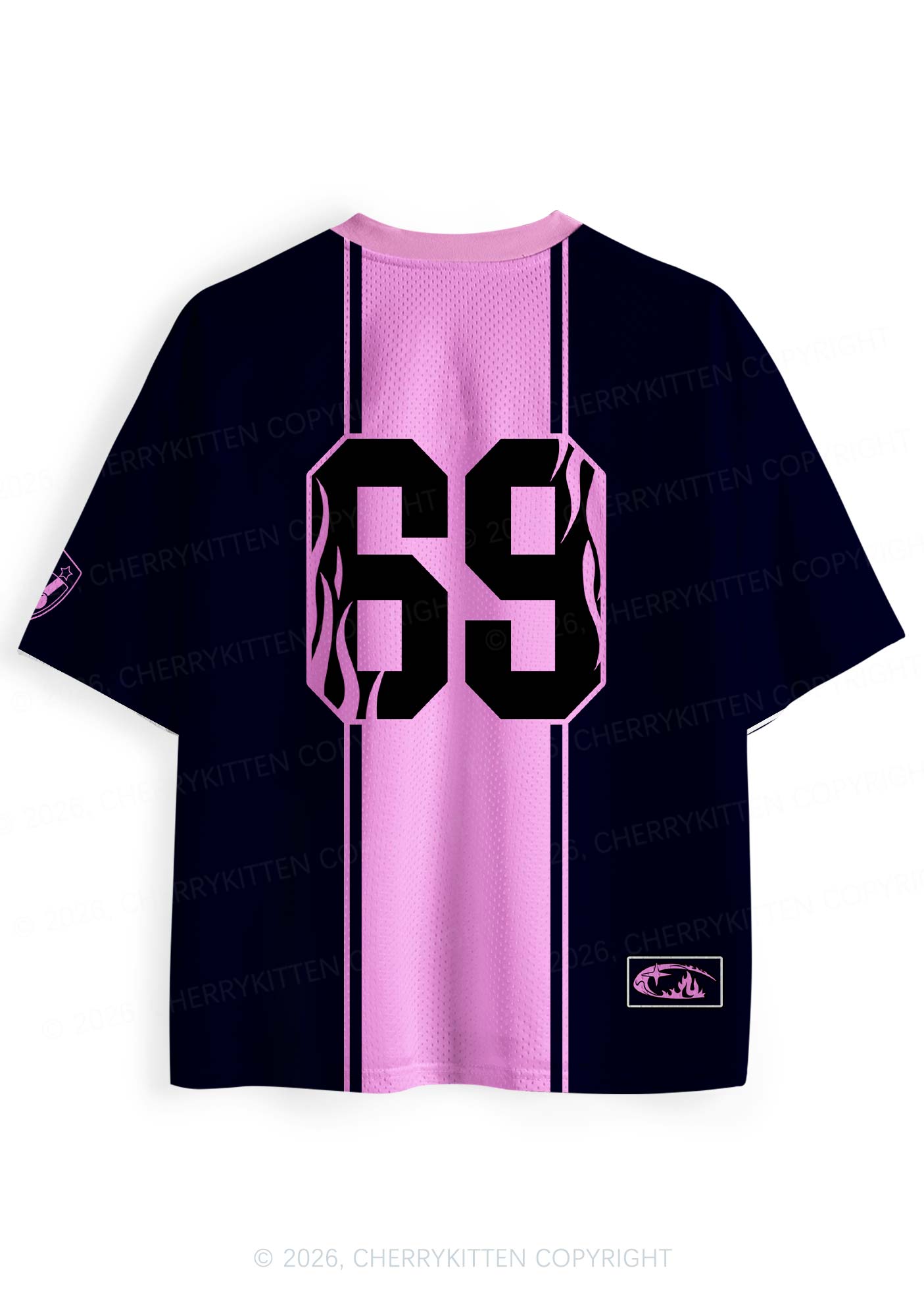 Pink Flame Star Femmes Top Me Pride Y2K Sport Jersey Shirts Cherrykitten