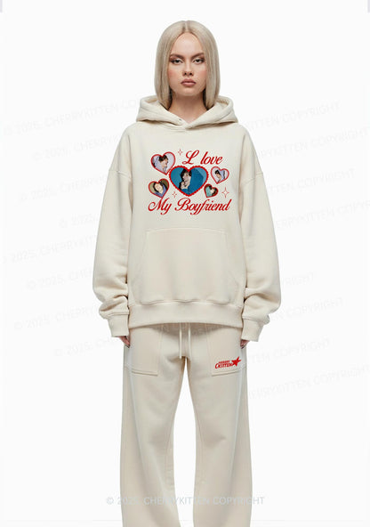 Custom Boyfriend Photos Y2K Valentine's Day Fleece Hoodie Set Cherrykitten