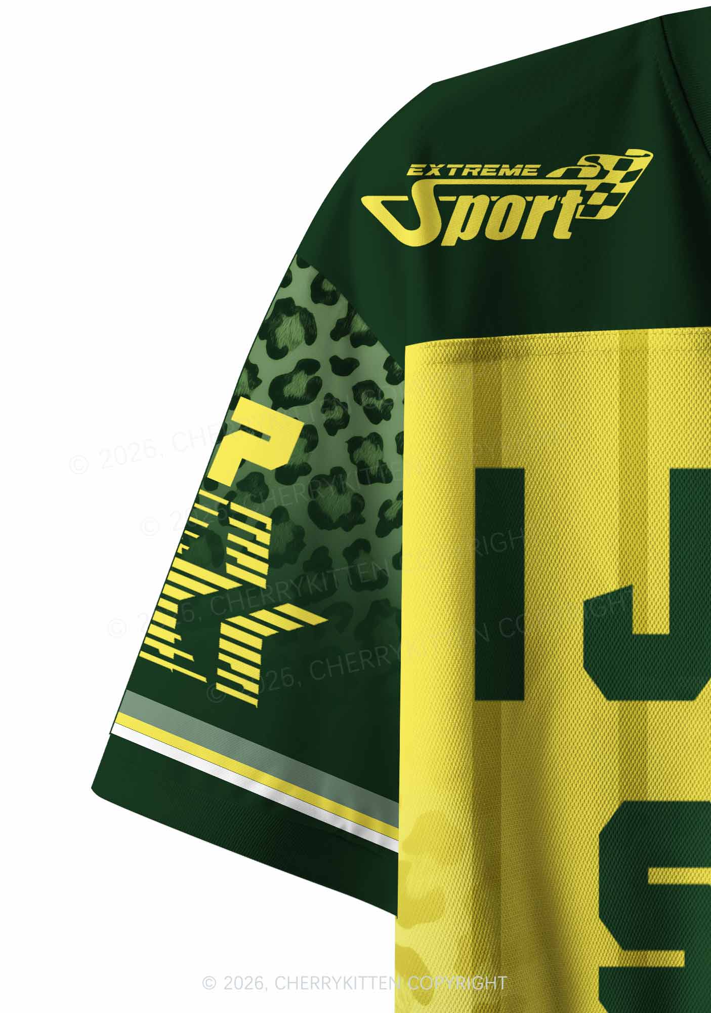 I Just Look Straight Leopard Pride Y2K Crop Sport Jersey Shirts Cherrykitten
