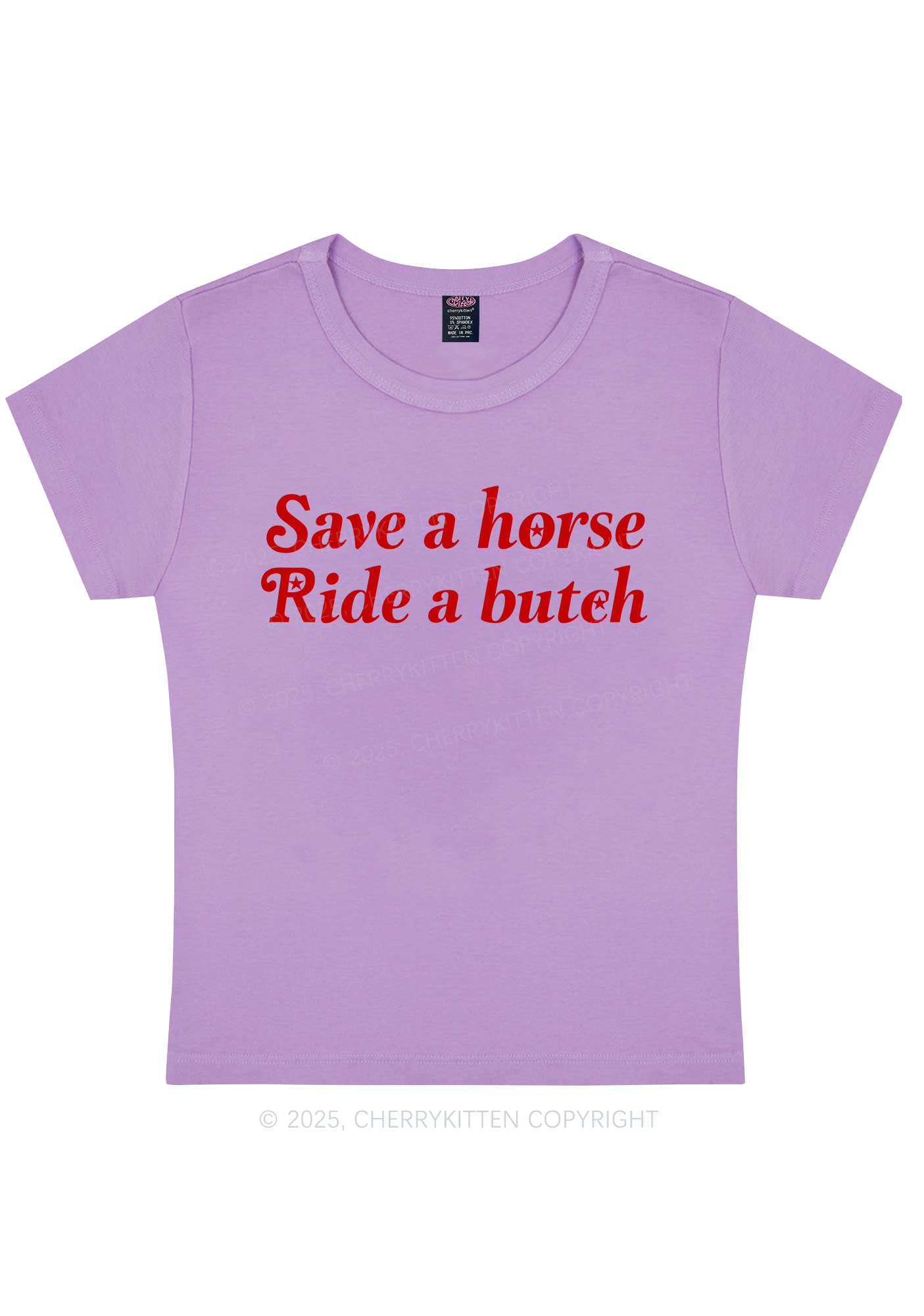Save Horse Ride Butch Y2K Baby Tee Cherrykitten