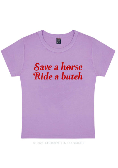 Save Horse Ride Butch Y2K Baby Tee Cherrykitten