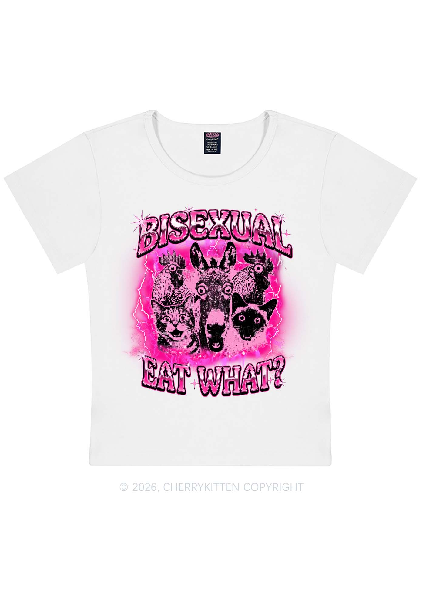 Bisexual Eat What Pride Y2K Baby Tee Cherrykitten
