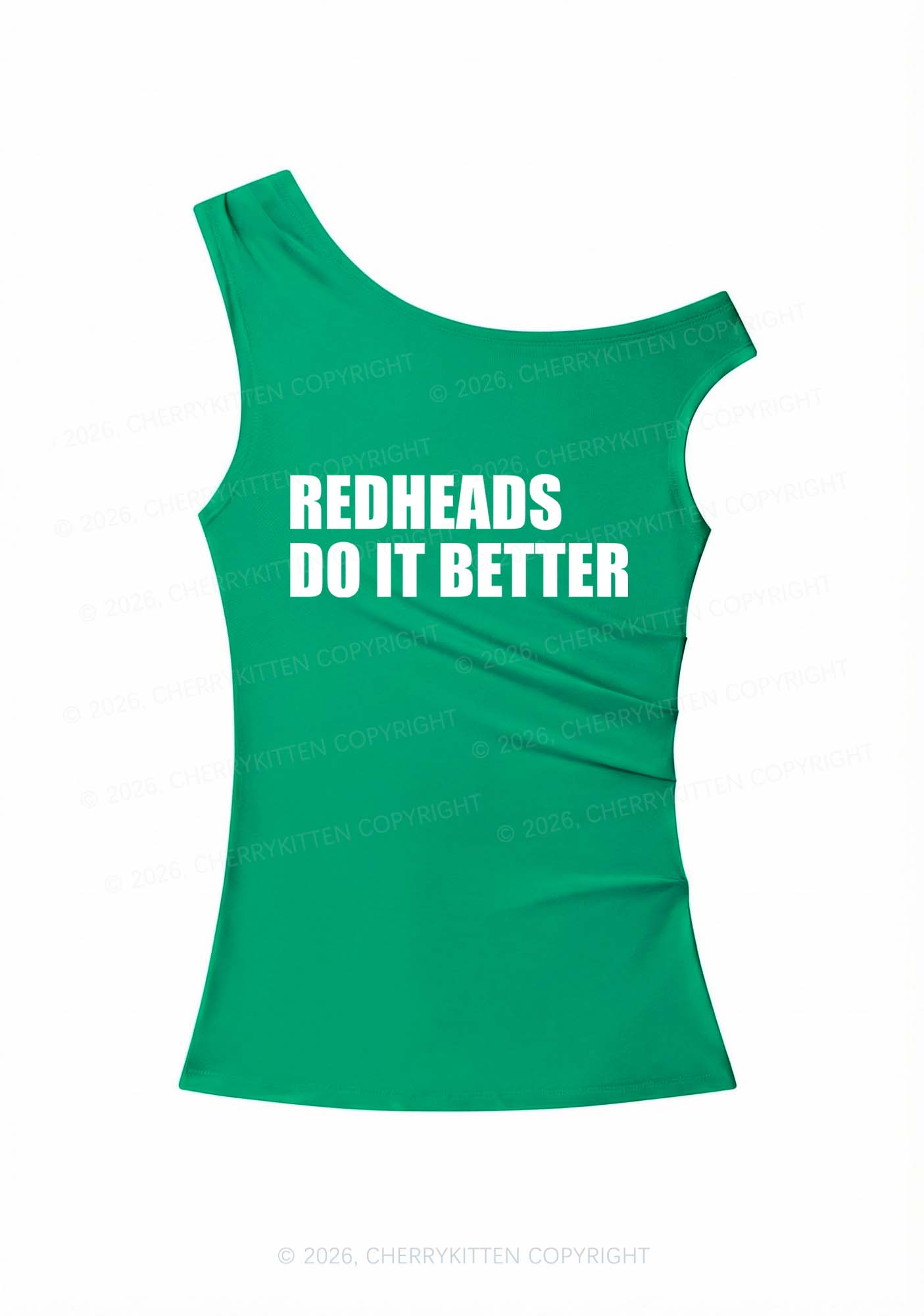 Redheads Do It Better Y2K Off Shoulder Tank Top Cherrykitten