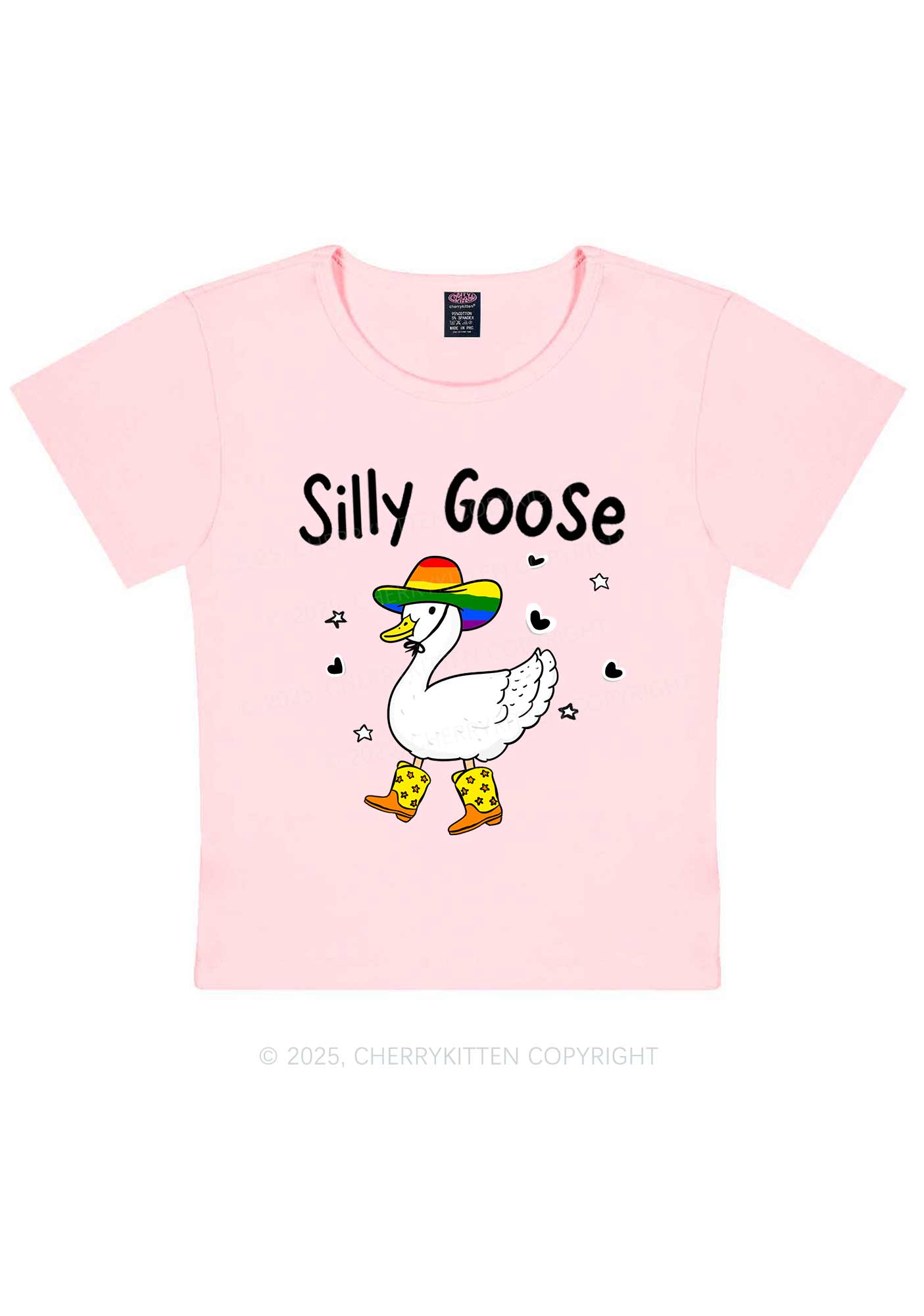 Silly Goose Pride Y2K Baby Tee Cherrykitten