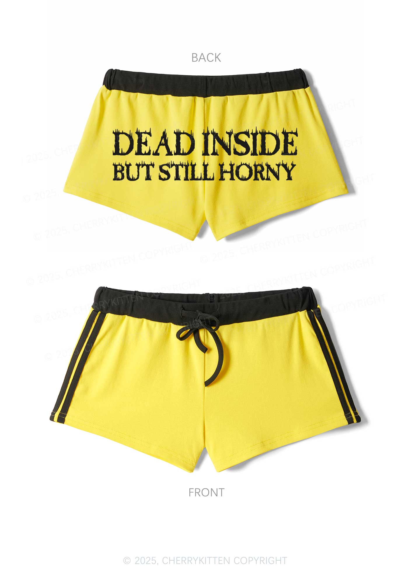 Dead Inside But Still Thirsty Y2K Drawstring Mini Shorts Cherrykitten