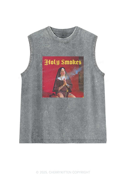 Holy Smokes Y2K Washed Tank Cherrykitten