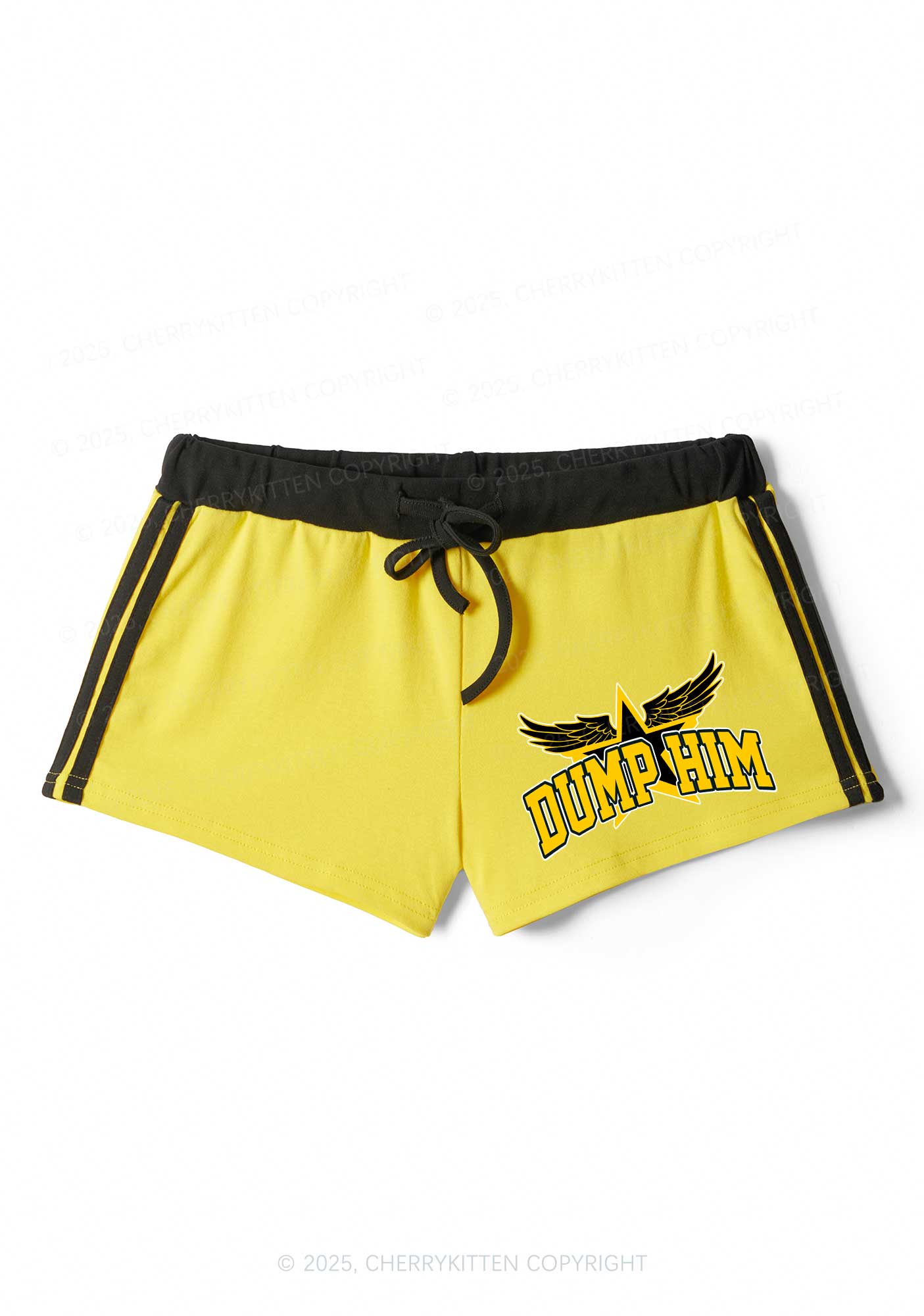 Dump Him Winged Star Y2K Drawstring Mini Shorts Cherrykitten