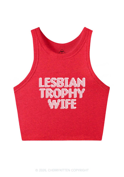 Lesbian Trophy Wife Pride Y2K Crop Tank Top Cherrykitten