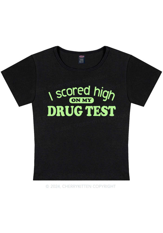 Scored High On Drxg Test Y2K Baby Tee Cherrykitten
