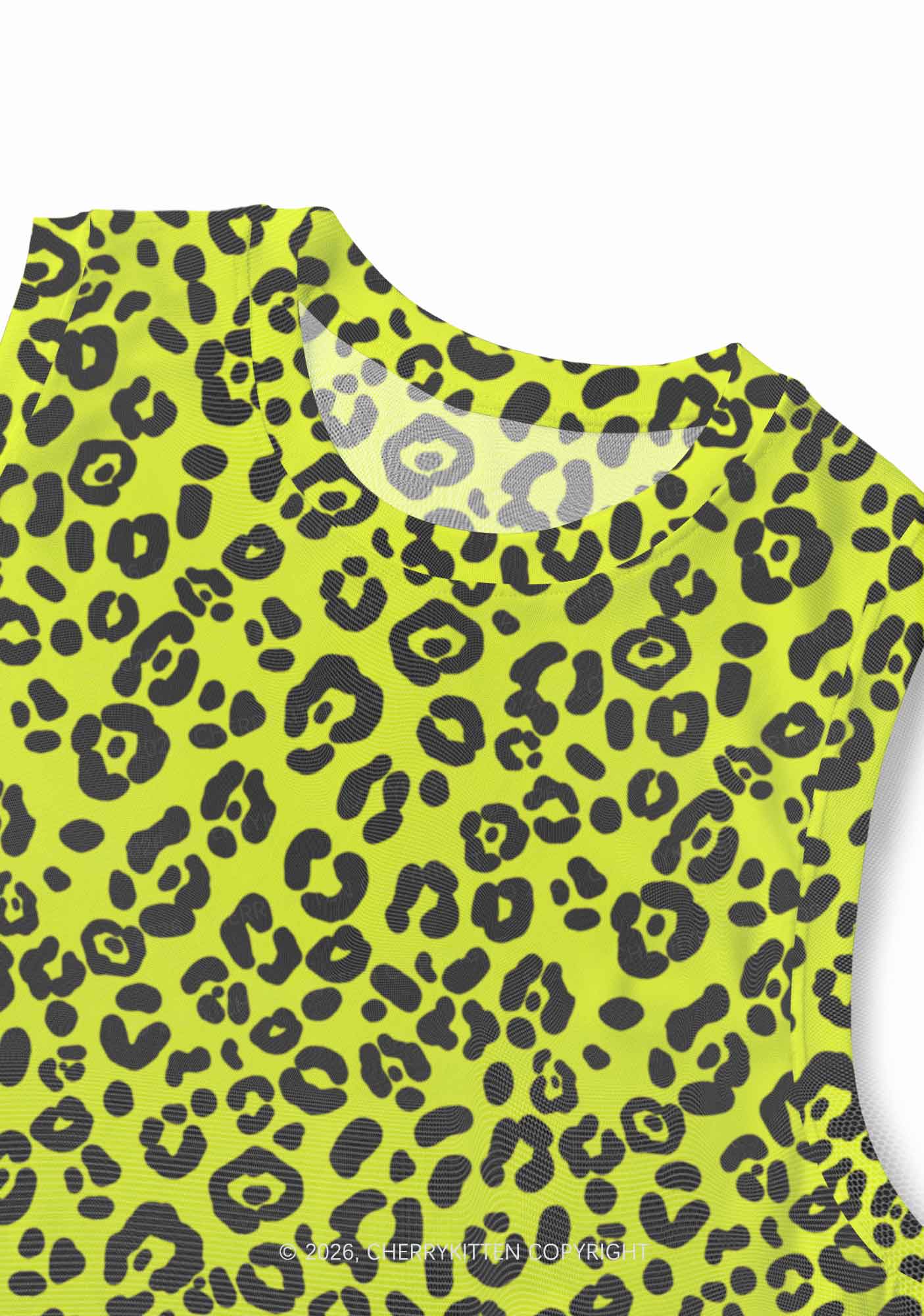 Neon Leopard Y2K Mesh Muscle Tank Cherrykitten