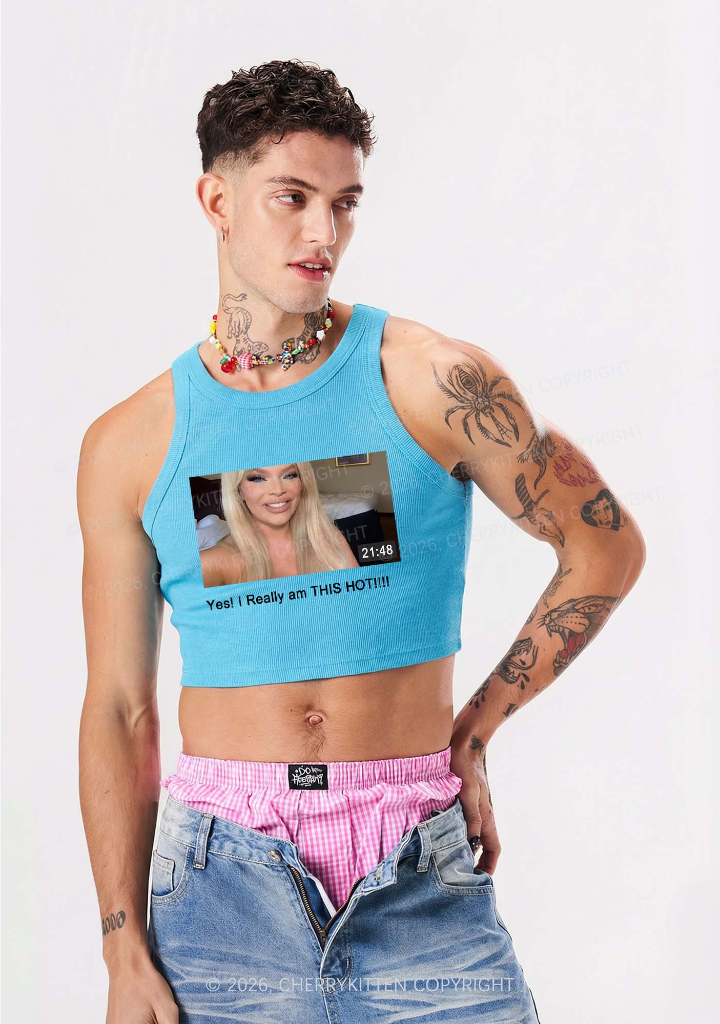 I Am Really Hot Y2K Crop Tank Top Cherrykitten