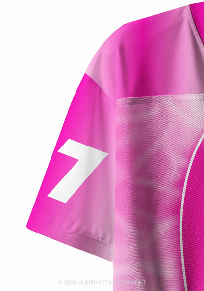 Pink Mommy Needs A Cigarette Y2K Crop Sport Jersey Shirts Cherrykitten