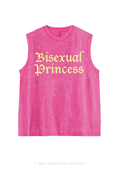 Bisexual Princess Pride Y2K Washed Muscle Tank Cherrykitten