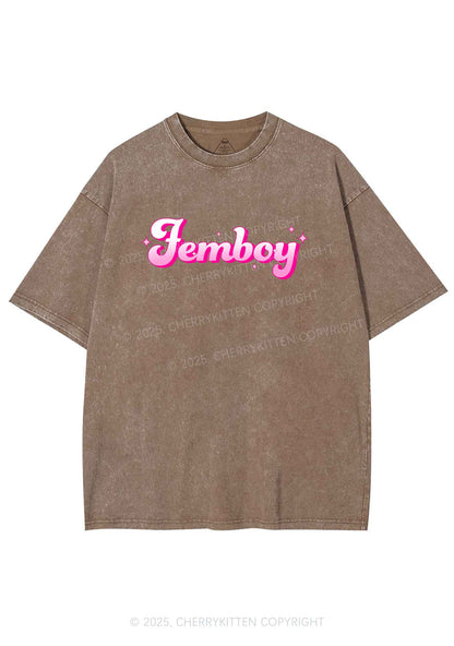 Femboy Pride Y2K Shirts Washed Tee Cherrykitten