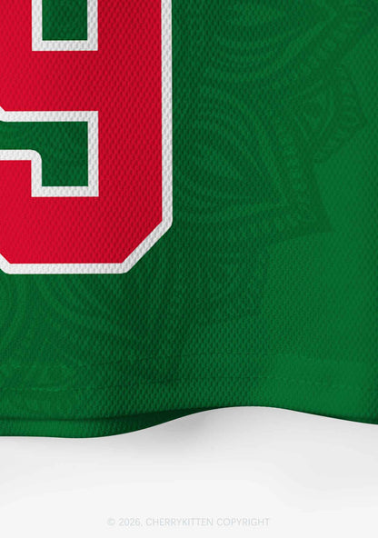 Custom Green Mexico Sombrero Y2K Crop Sport Jersey Shirts Cherrykitten