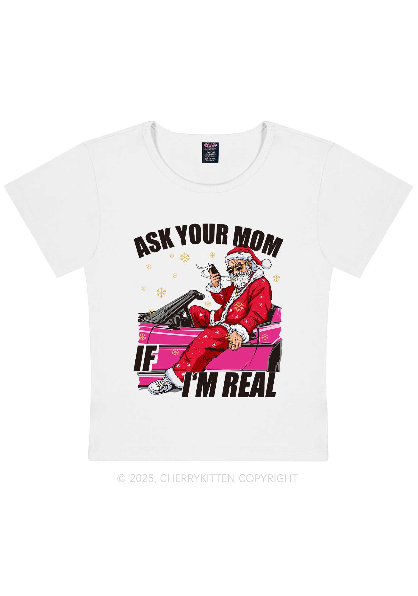 Christmas Ask Your Mom Y2K Baby Tee Cherrykitten