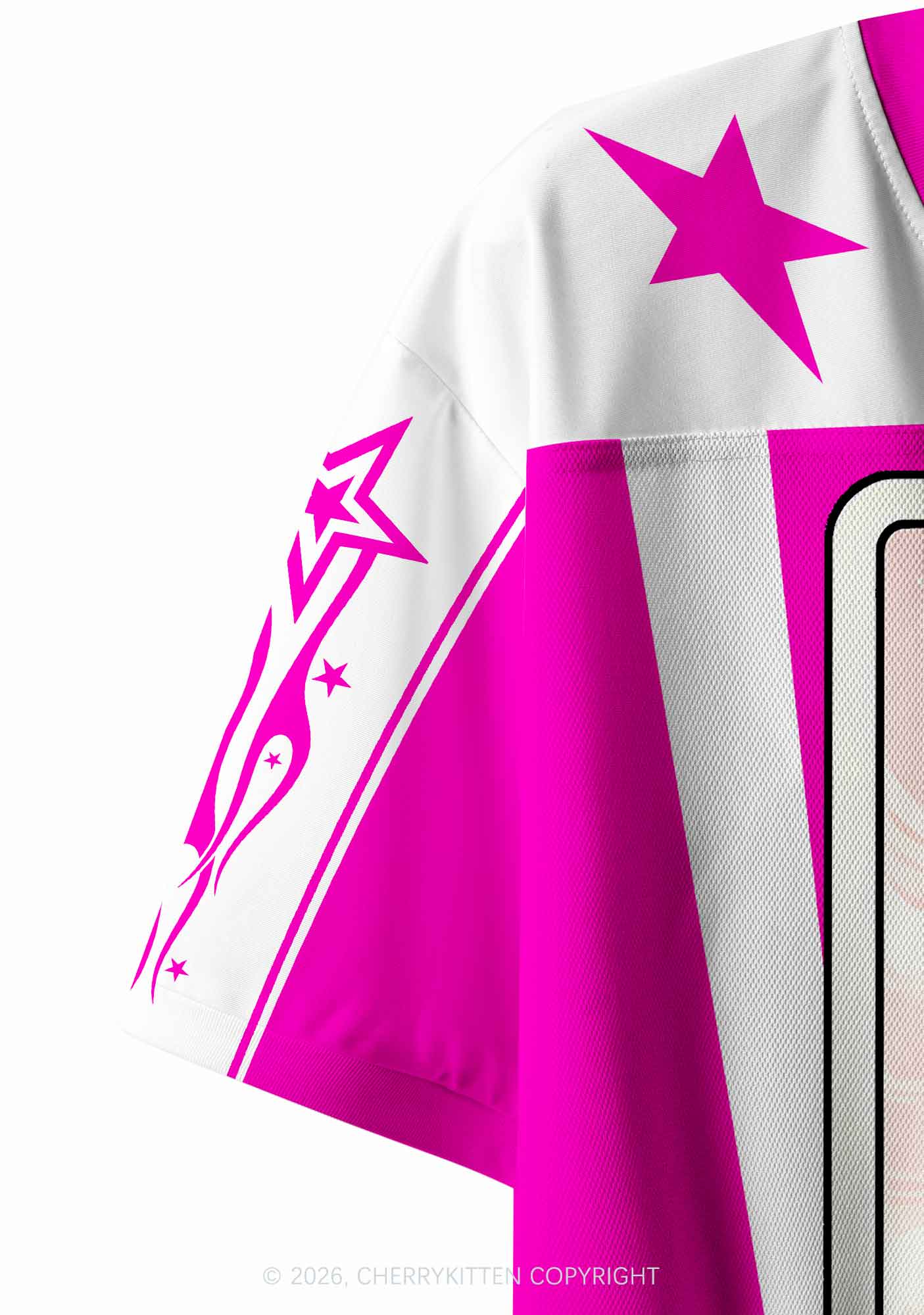 Hot Pink K Pony Y2K Crop Sport Jersey Shirts Cherrykitten
