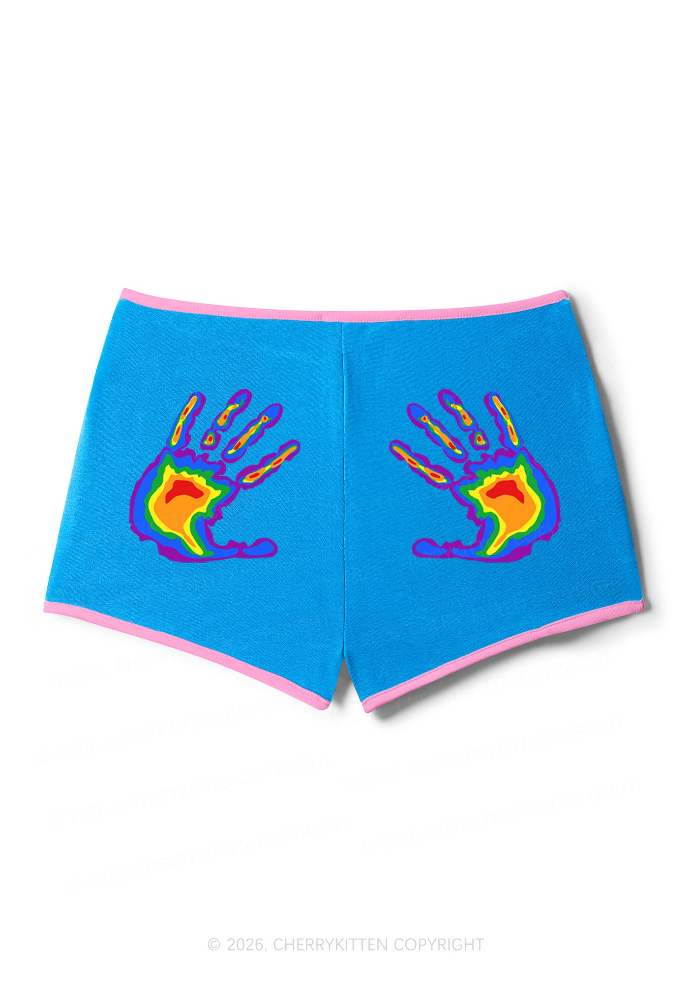 Pride Thermal Hands Y2K Booty Shorts Cherrykitten