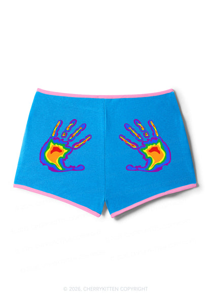 Pride Thermal Hands Y2K Booty Shorts Cherrykitten