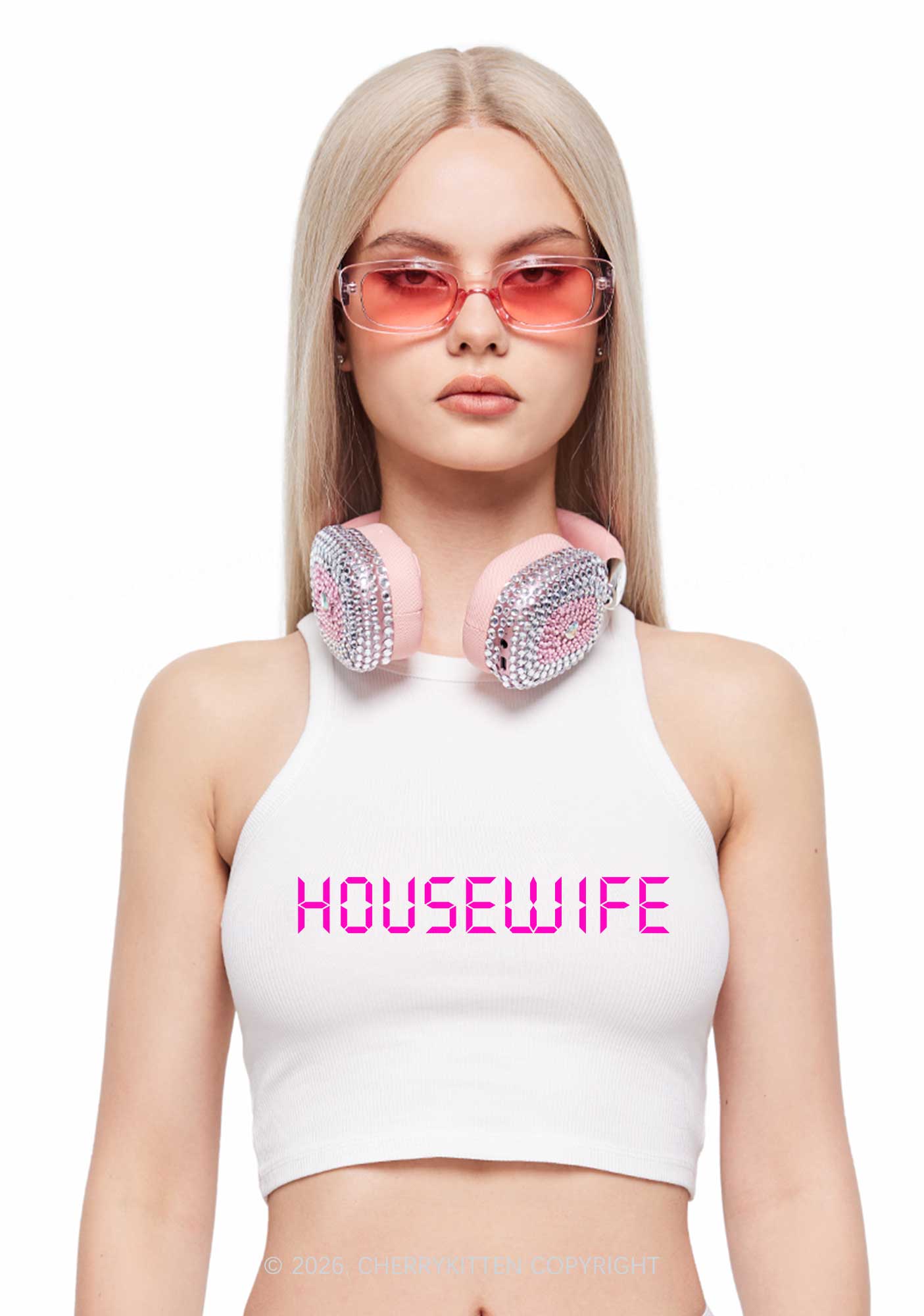 Housewife Y2K Crop Tank Top Cherrykitten