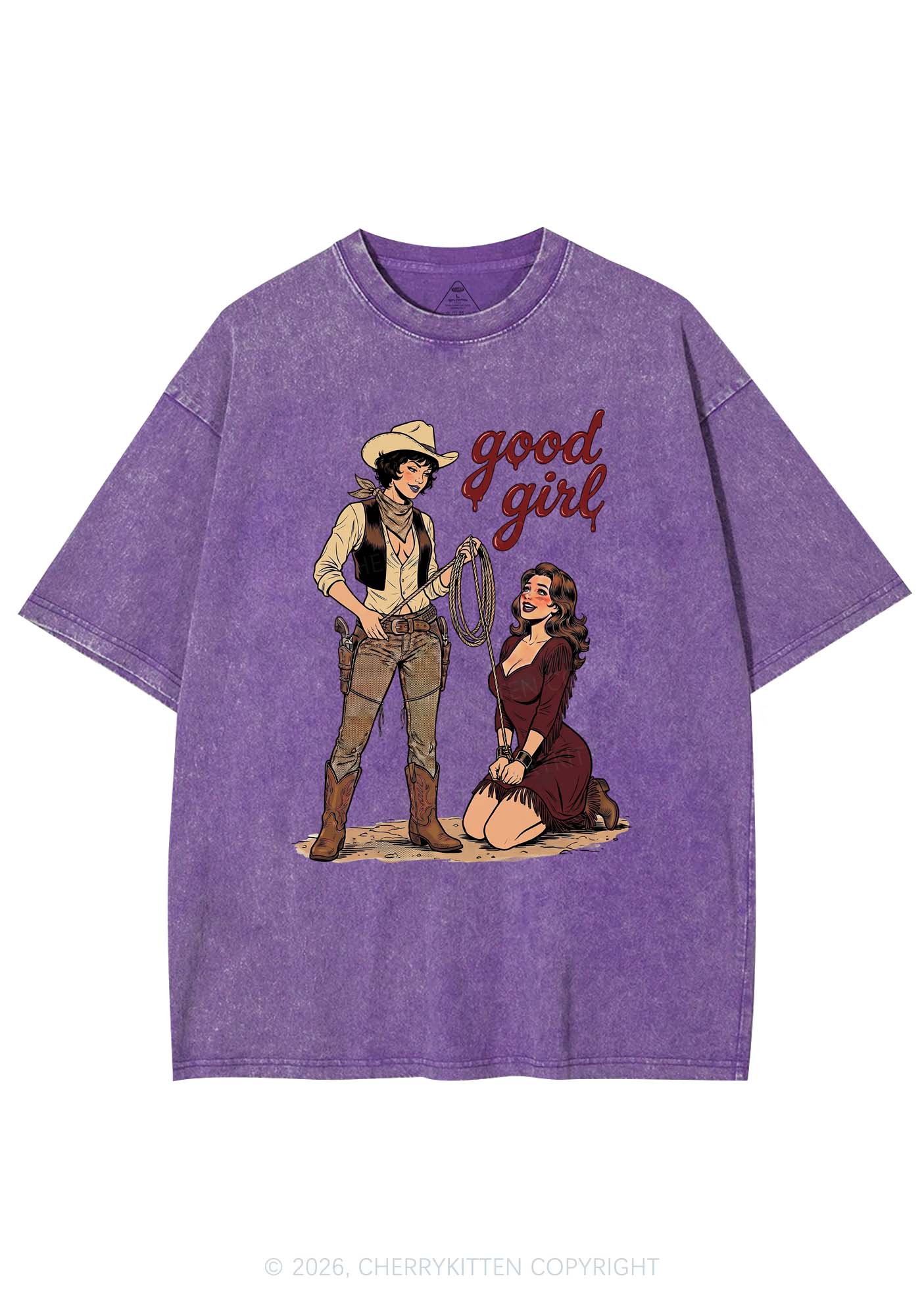 Good Girl Western Cowgirls Pride Y2K Shirts Washed Tee Cherrykitten