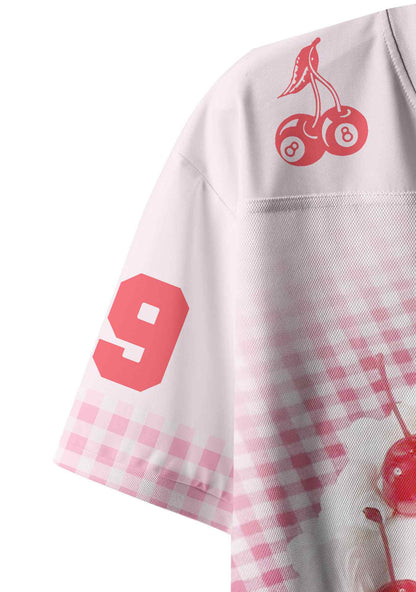 Lesbian Princess Cake Pink Plaid Pride Y2K Crop Sport Jersey Shirts Cherrykitten