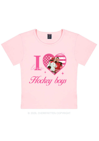 I Love US Hockey Boys HR Y2K Baby Tee Cherrykitten