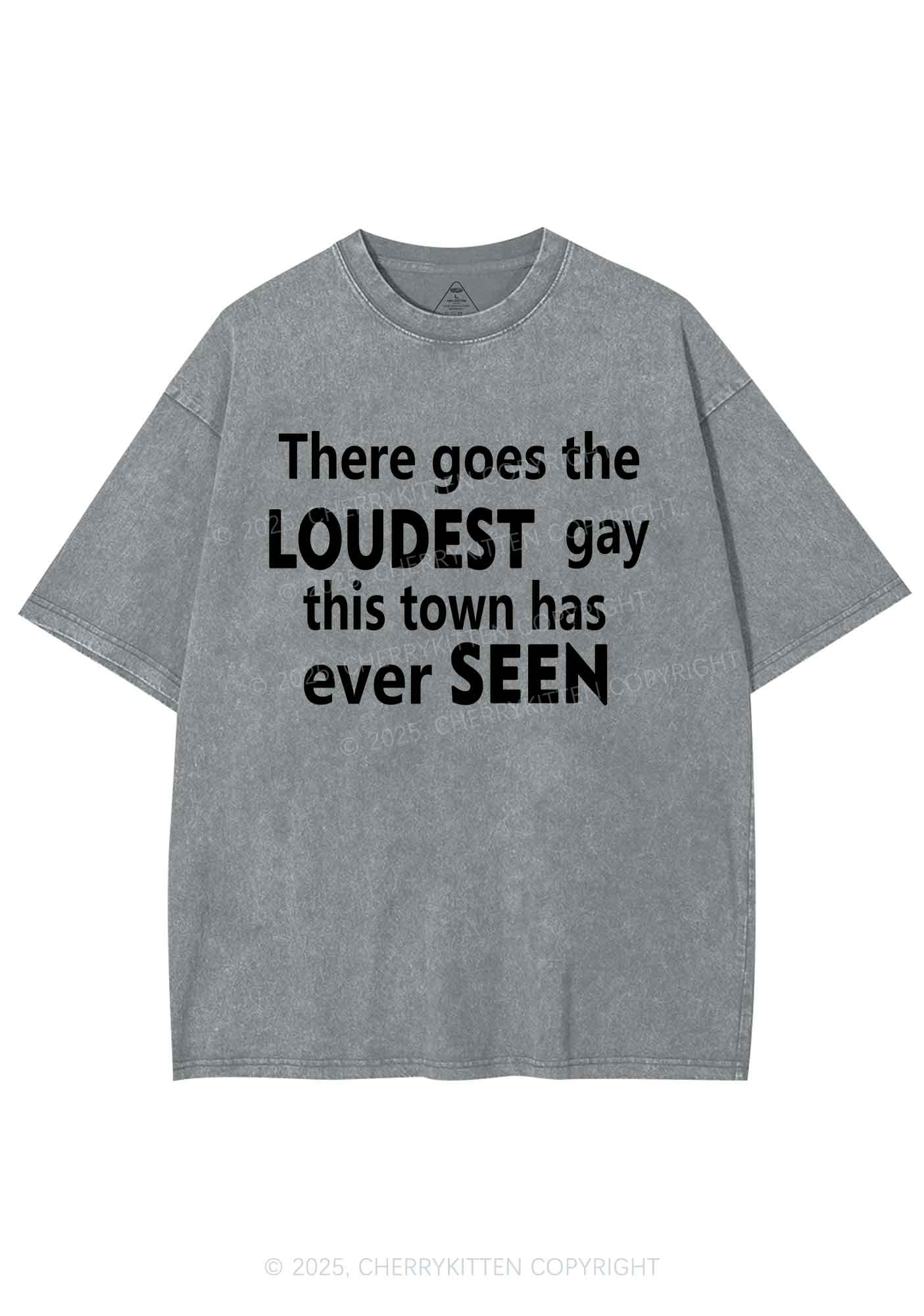 The Loudest Gay Y2K Shirts Washed Tee Cherrykitten