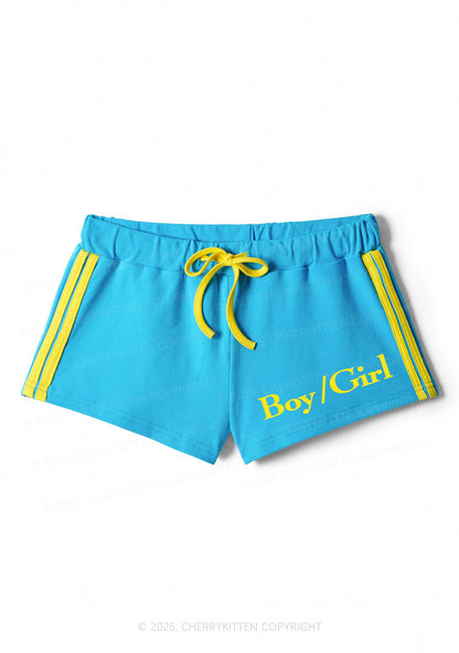 Boy Or Girl Pride Y2K Drawstring Mini Shorts Cherrykitten