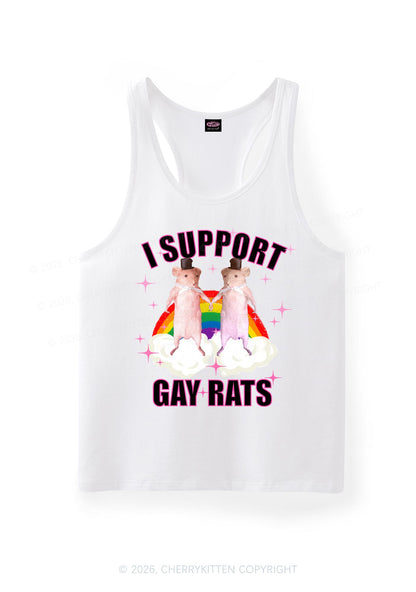 Support Gay Rats Pride Y2K Men Racerback Tank Top Cherrykitten