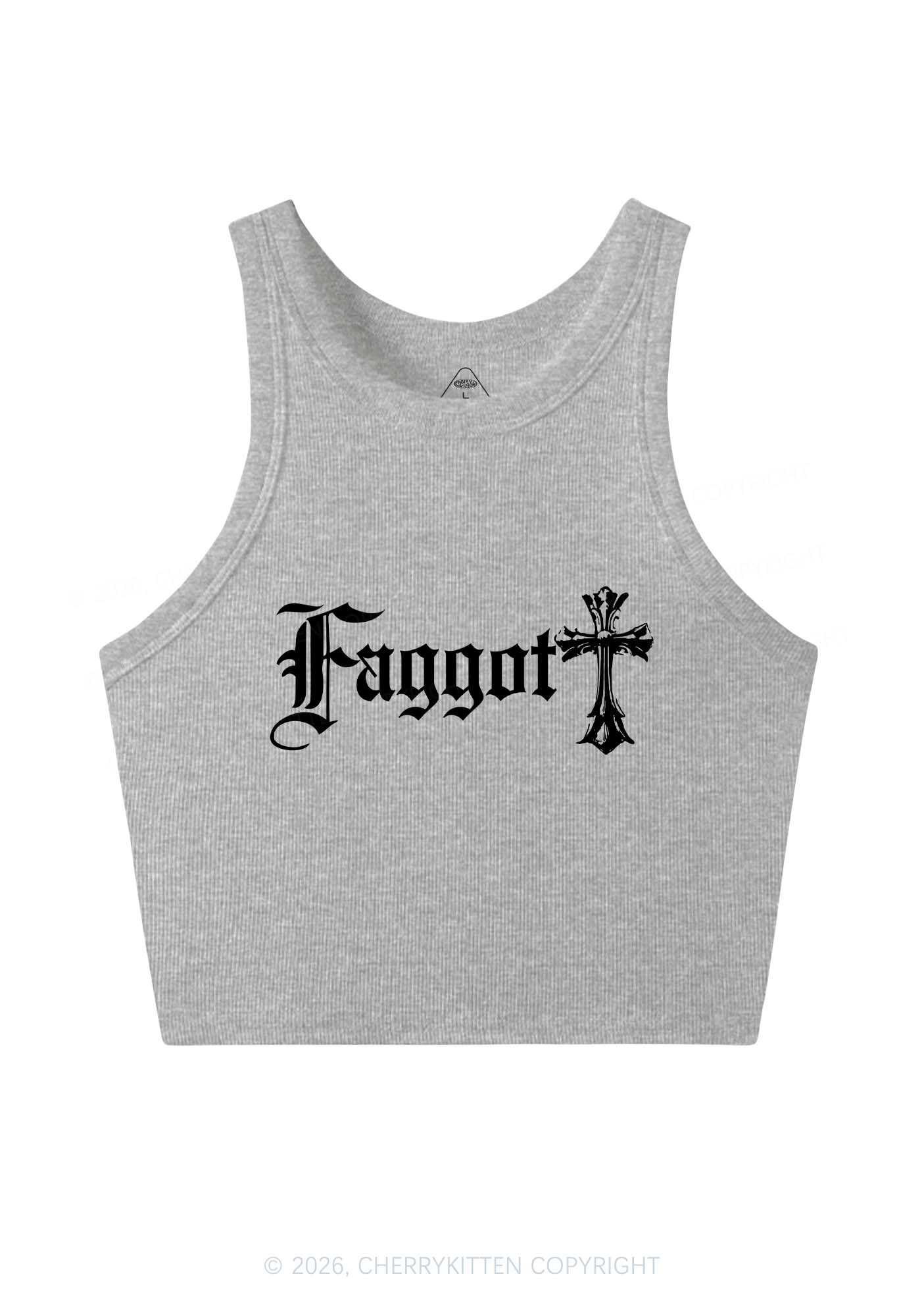 Goth Faggot Pride Y2K Crop Tank Top Cherrykitten