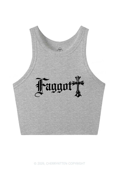 Goth Faggot Pride Y2K Crop Tank Top Cherrykitten
